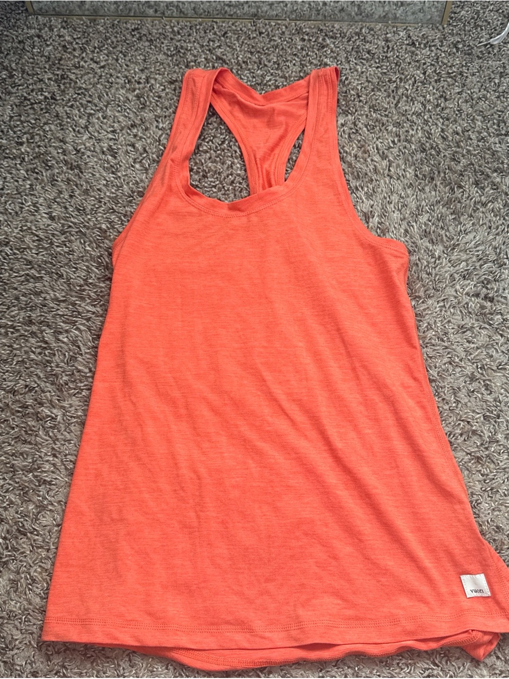 Vuori Women's Track Pants & Tank Set in Bright Coral Orange - Picture 3 of 5